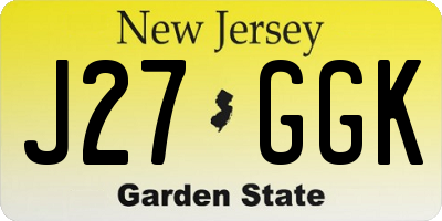 NJ license plate J27GGK