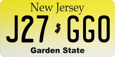 NJ license plate J27GGO