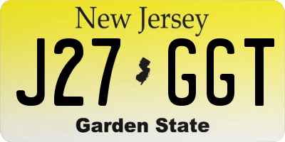 NJ license plate J27GGT