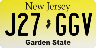 NJ license plate J27GGV