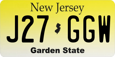 NJ license plate J27GGW