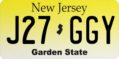 NJ license plate J27GGY