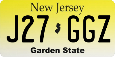 NJ license plate J27GGZ