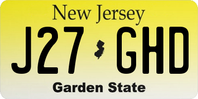 NJ license plate J27GHD