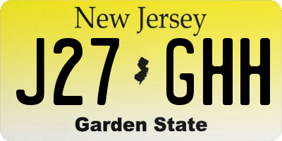 NJ license plate J27GHH