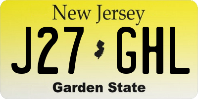 NJ license plate J27GHL