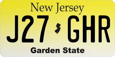 NJ license plate J27GHR