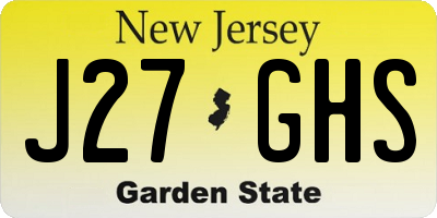 NJ license plate J27GHS