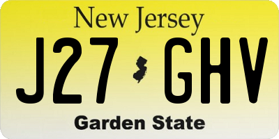 NJ license plate J27GHV