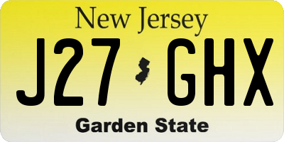 NJ license plate J27GHX