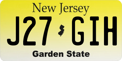 NJ license plate J27GIH