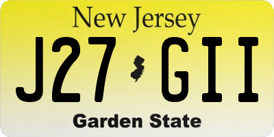 NJ license plate J27GII