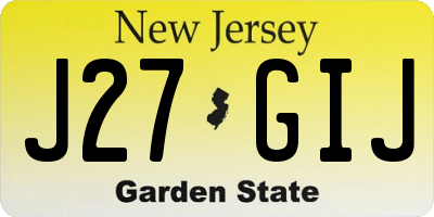 NJ license plate J27GIJ