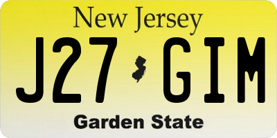 NJ license plate J27GIM