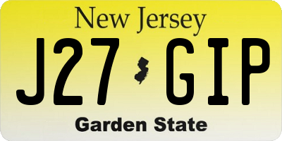 NJ license plate J27GIP