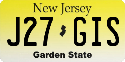NJ license plate J27GIS