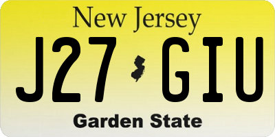 NJ license plate J27GIU