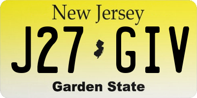 NJ license plate J27GIV