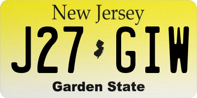 NJ license plate J27GIW
