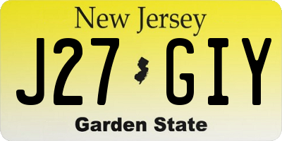 NJ license plate J27GIY