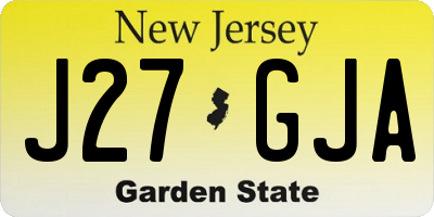 NJ license plate J27GJA