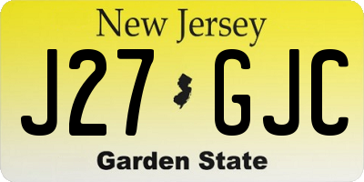 NJ license plate J27GJC
