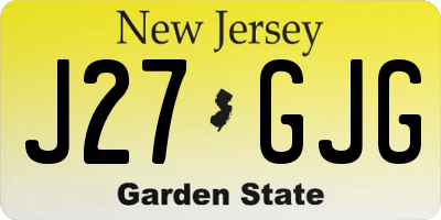NJ license plate J27GJG