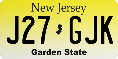 NJ license plate J27GJK