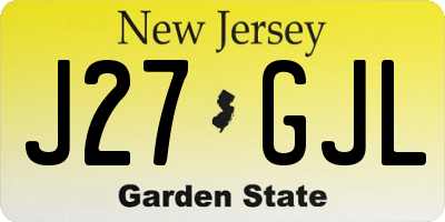 NJ license plate J27GJL