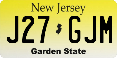 NJ license plate J27GJM