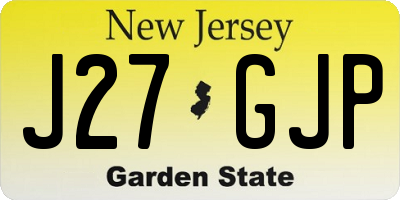 NJ license plate J27GJP