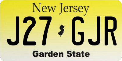 NJ license plate J27GJR