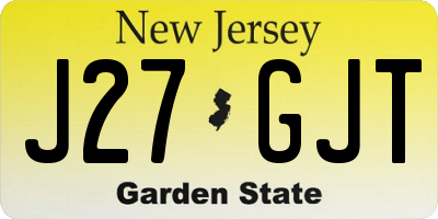 NJ license plate J27GJT