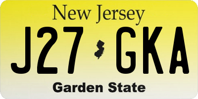 NJ license plate J27GKA