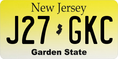 NJ license plate J27GKC