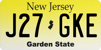 NJ license plate J27GKE