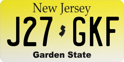 NJ license plate J27GKF