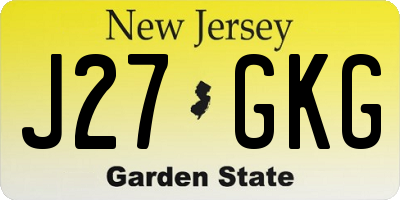 NJ license plate J27GKG