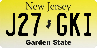 NJ license plate J27GKI