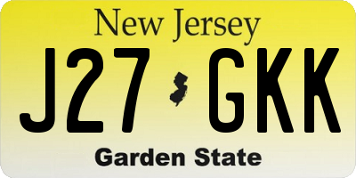 NJ license plate J27GKK