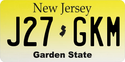 NJ license plate J27GKM