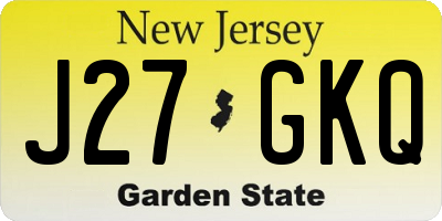 NJ license plate J27GKQ