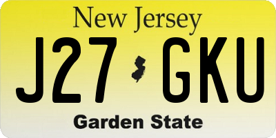NJ license plate J27GKU