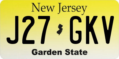 NJ license plate J27GKV