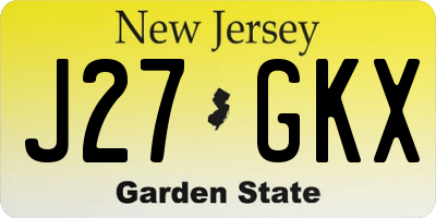 NJ license plate J27GKX
