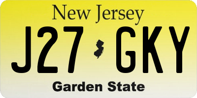 NJ license plate J27GKY
