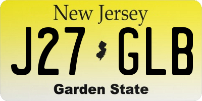 NJ license plate J27GLB