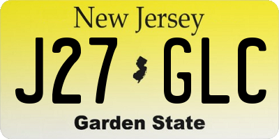NJ license plate J27GLC