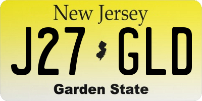 NJ license plate J27GLD