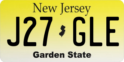 NJ license plate J27GLE